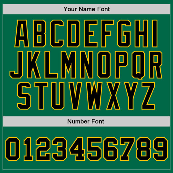 Custom Kelly Green Black-Gold Authentic Throwback Basketball Jersey