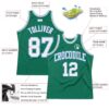 Custom Kelly Green White-Light Blue Authentic Throwback Basketball Jersey