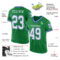 KellyGreen0261-1 Custom Grass Green White-Royal Mesh Authentic Throwback Football Jersey