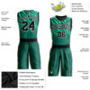 Custom Kelly Green Black-White Round Neck Sublimation Basketball Suit Jersey