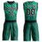 Custom Kelly Green Black-White Round Neck Sublimation Basketball Suit Jersey