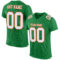 KellyGreen0287_a4a2417c-5cb3-4a45-b90b-398dd3ae9fae Custom Grass Green White-Orange Mesh Authentic Football Jersey