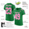 KellyGreen0290-1_8666edc9-1255-4279-b3f4-9bb234b9e4ba Custom Grass Green Pink-White Mesh Authentic Football Jersey