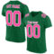 Custom Kelly Green Pink-White Mesh Authentic Football Jersey