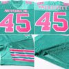 Custom Kelly Green Pink-White Mesh Authentic Football Jersey