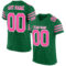 KellyGreen0298 Custom Kelly Green Pink-White Mesh Authentic Football Jersey