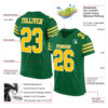 Custom Kelly Green Gold-White Mesh Authentic Football Jersey