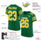 KellyGreen0301-1 Custom Kelly Green Gold-White Mesh Authentic Football Jersey