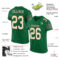 KellyGreen0303-1 Custom Kelly Green Cream-Black Mesh Authentic Football Jersey