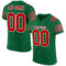 KellyGreen0304 Custom Kelly Green Red-White Mesh Authentic Football Jersey