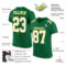 KellyGreen0319-1 Custom Kelly Green White-Gold Mesh Authentic Football Jersey