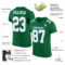 KellyGreen0320-1 Custom Kelly Green White-Light Blue Mesh Authentic Football Jersey