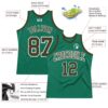 Custom Kelly Green Olive-White Authentic Throwback Basketball Jersey