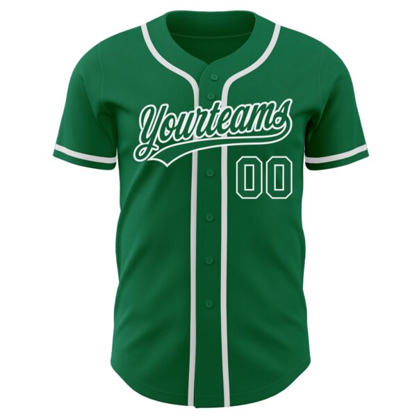 Custom Kelly Green Kelly Green-White Authentic Baseball Jersey