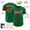 Custom Kelly Green Red-White Authentic Baseball Jersey