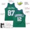 Custom Kelly Green White-Royal Authentic Throwback Basketball Jersey