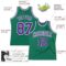 Custom Kelly Green Purple-White Authentic Throwback Basketball Jersey