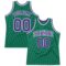 Custom Kelly Green Purple-White Authentic Throwback Basketball Jersey