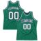 Custom Kelly Green White-Navy Authentic Throwback Basketball Jersey