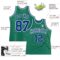 Custom Kelly Green White Pinstripe Royal Authentic Basketball Jersey