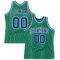 Custom Kelly Green White Pinstripe Royal Authentic Basketball Jersey