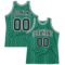 Custom Kelly Green White Pinstripe Black Authentic Basketball Jersey
