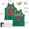 Custom Kelly Green White Pinstripe Red Authentic Basketball Jersey