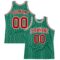 Custom Kelly Green White Pinstripe Red Authentic Basketball Jersey