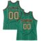 Custom Kelly Green White Pinstripe Old Gold-Black Authentic Basketball Jersey