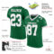 KellyGreen0447-1 Custom Kelly Green White-Gray Mesh Authentic Football Jersey