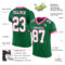 KellyGreen0449-1 Custom Kelly Green White-Pink Mesh Authentic Football Jersey