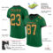 KellyGreen0453-1 Custom Kelly Green Old Gold-Black Mesh Authentic Football Jersey