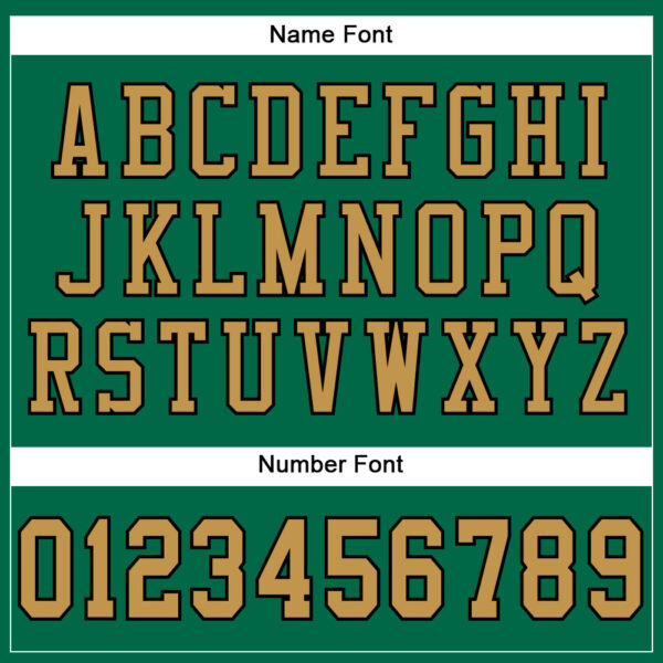 KellyGreen0453-3 Custom Kelly Green Old Gold-Black Mesh Authentic Football Jersey