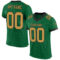 KellyGreen0453 Custom Kelly Green Old Gold-Black Mesh Authentic Football Jersey