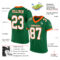 KellyGreen0454-1 Custom Kelly Green White-Orange Mesh Authentic Football Jersey