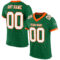 KellyGreen0454 Custom Kelly Green White-Orange Mesh Authentic Football Jersey