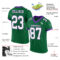 KellyGreen0455-1 Custom Kelly Green White-Purple Mesh Authentic Football Jersey
