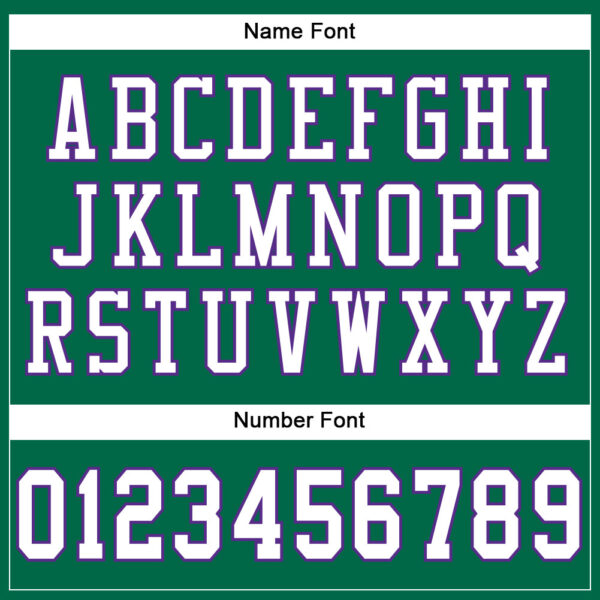 KellyGreen0455-3 Custom Kelly Green White-Purple Mesh Authentic Football Jersey