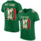 KellyGreen0456 Custom Kelly Green Vintage Mexican Flag-City Cream Mesh Authentic Football Jersey