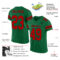 Custom Kelly Green Red-Black Mesh Authentic Football Jersey