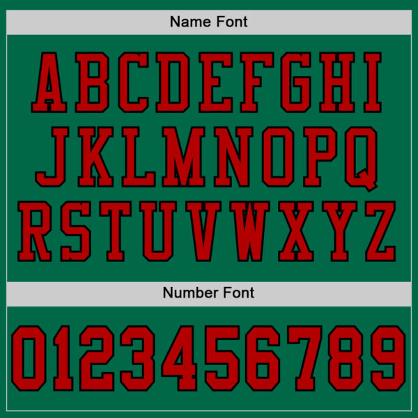 Custom Kelly Green Red-Black Mesh Authentic Football Jersey
