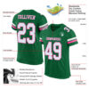 Custom Kelly Green White-Pink Mesh Authentic Football Jersey