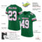 KellyGreen0458-1 Custom Kelly Green White-Pink Mesh Authentic Football Jersey