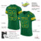 KellyGreen0460-1 Custom Kelly Green Yellow Mesh Authentic Football Jersey