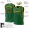 Custom Kelly Green Black-Gold Authentic Throwback Basketball Jersey