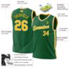 Custom Kelly Green Gold-White Authentic Throwback Basketball Jersey