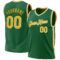 Custom Kelly Green Gold-White Authentic Throwback Basketball Jersey