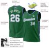Custom Kelly Green White-Royal Authentic Throwback Basketball Jersey