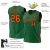 Custom Kelly Green Orange-Black Authentic Throwback Basketball Jersey