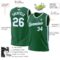 Custom Kelly Green White-Light Blue Authentic Throwback Basketball Jersey
